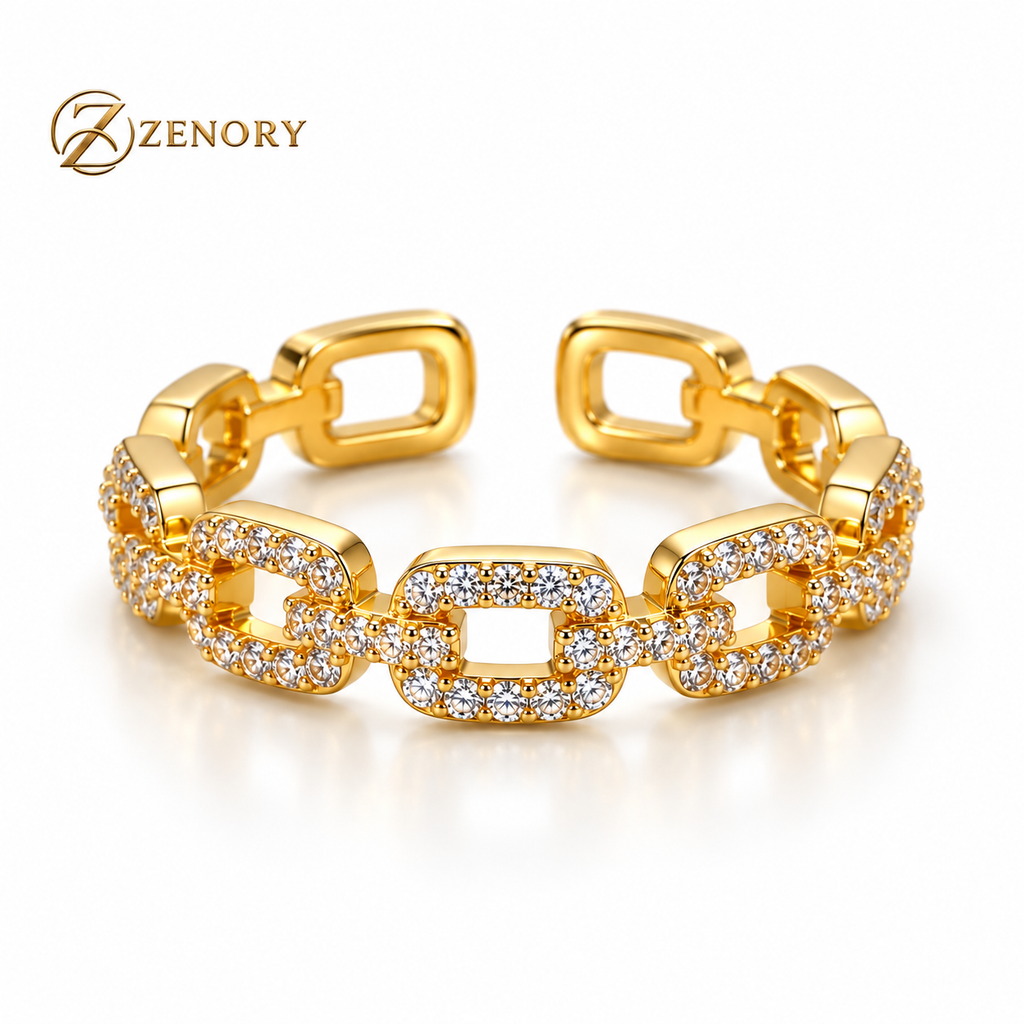 Anel Éclat Dourado com Zircônias