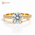 Anel ZENORY Lumière Éternelle Signature — Moissanite 1–2ct em Prata 925