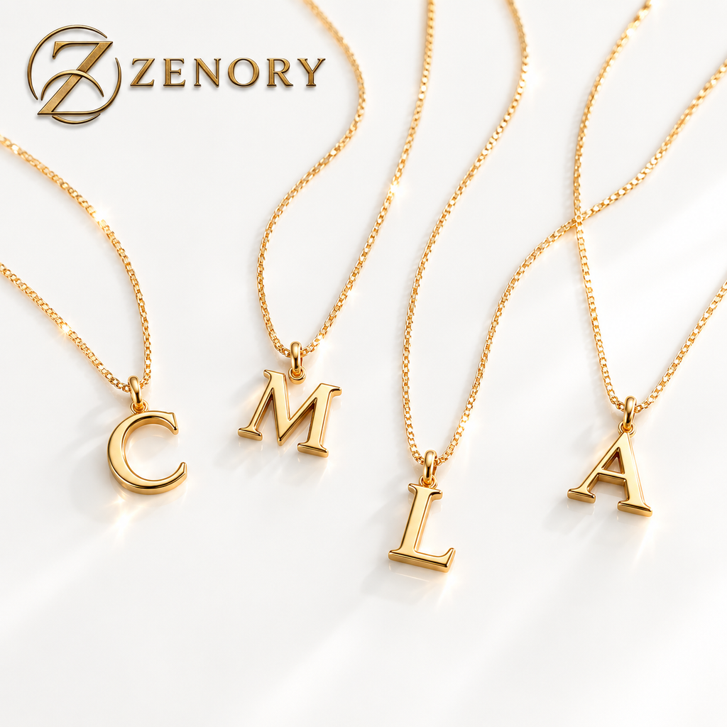 Colar Zenory Initiale – Inicial Personalizada com Banho de Ouro 18K