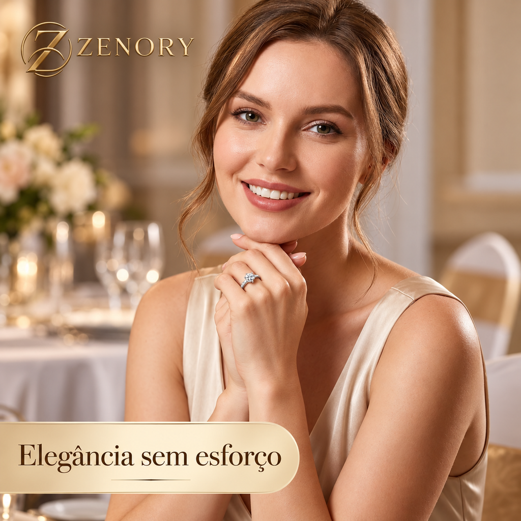 Anel Lumière Royale em Prata 925 com Moissanite 1ct