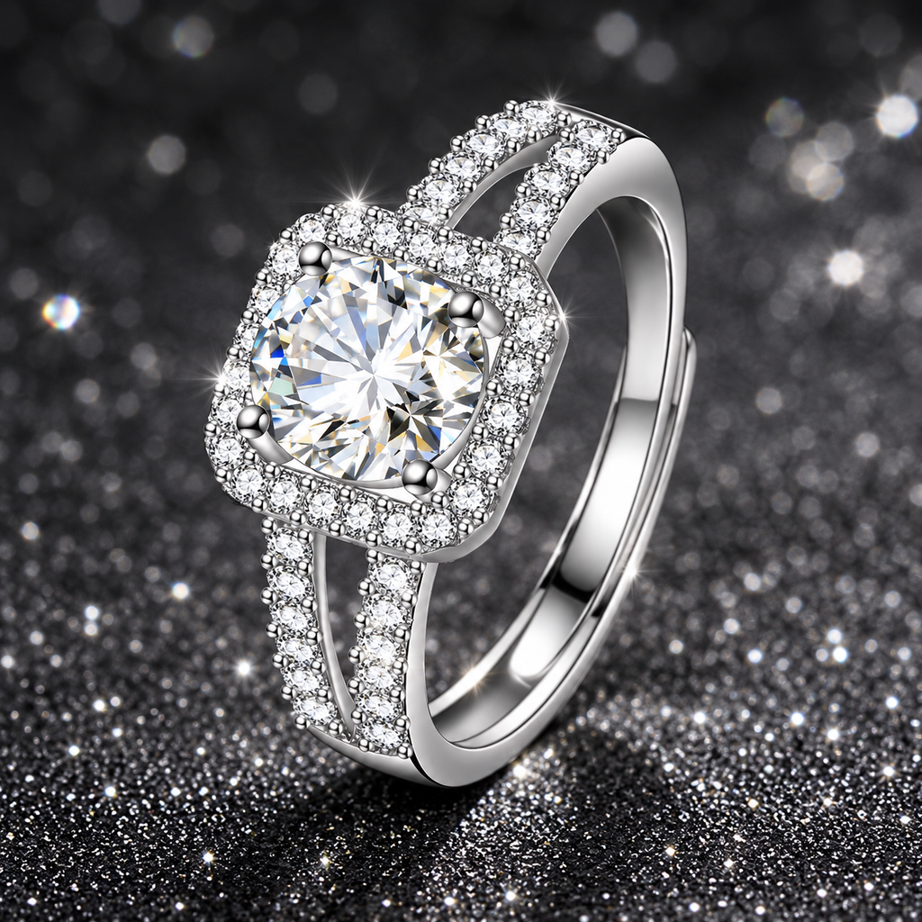 Anel Halo Royale em Prata 925 com Zircônias