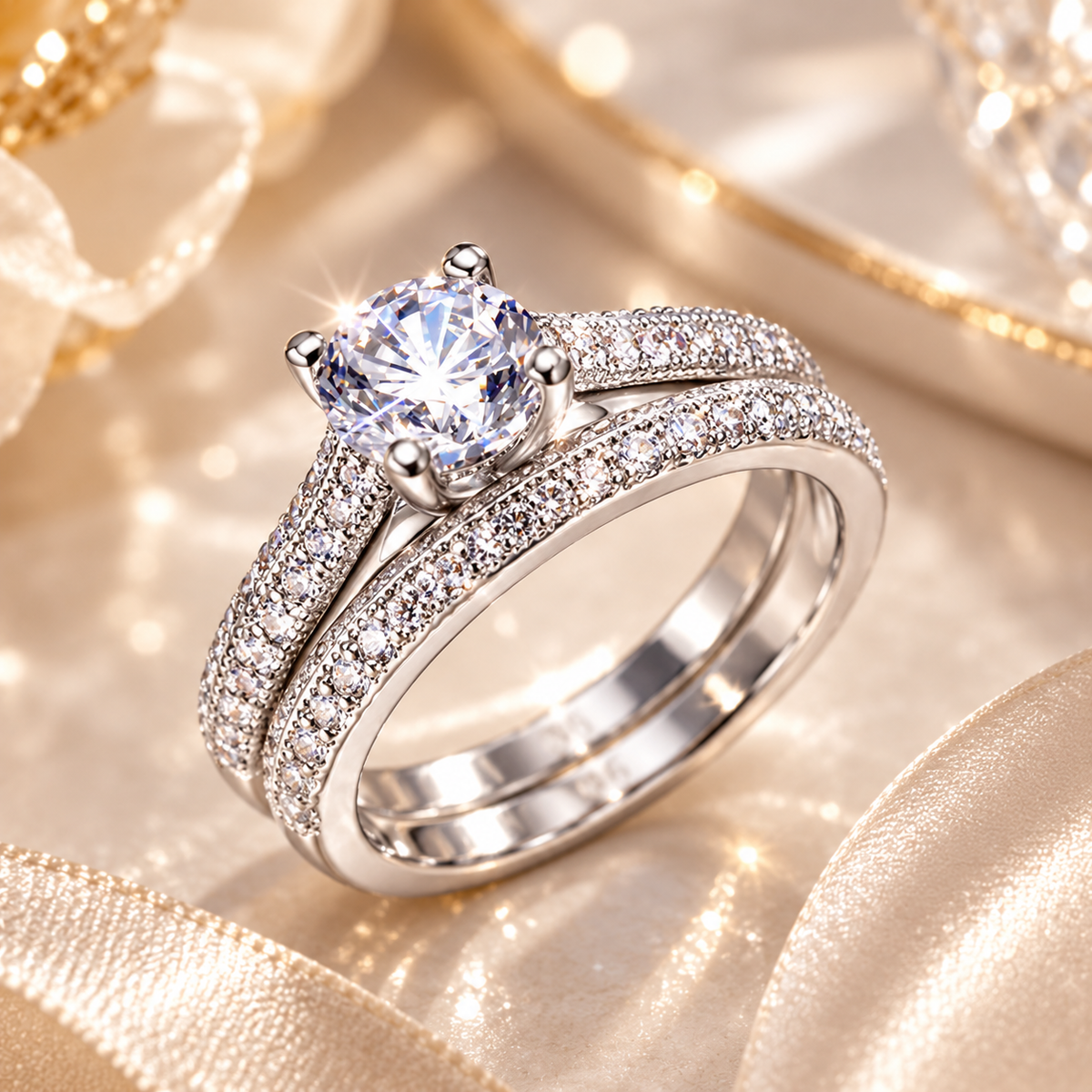 Anel Halo Vintage 925 Prata com Zircônia Brilhante Feminino | Joia Elegante de Noivado