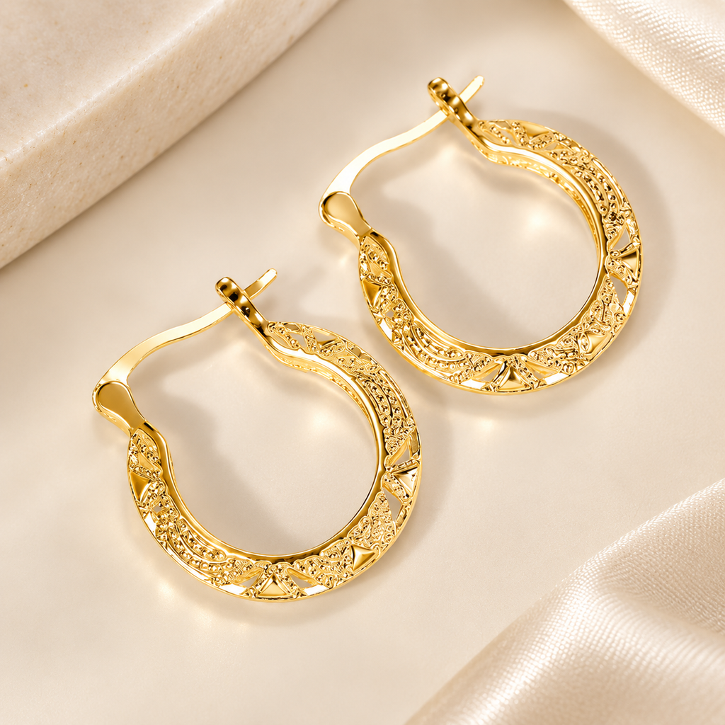 Brinco Argola Zenory Éclat – Design Trançado Elegante | Dourado e Rosé Gold