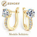 Brinco Zenory Éclat Moissanite – Prata 925 com Pedra Central Brilhante e Design Luxuoso