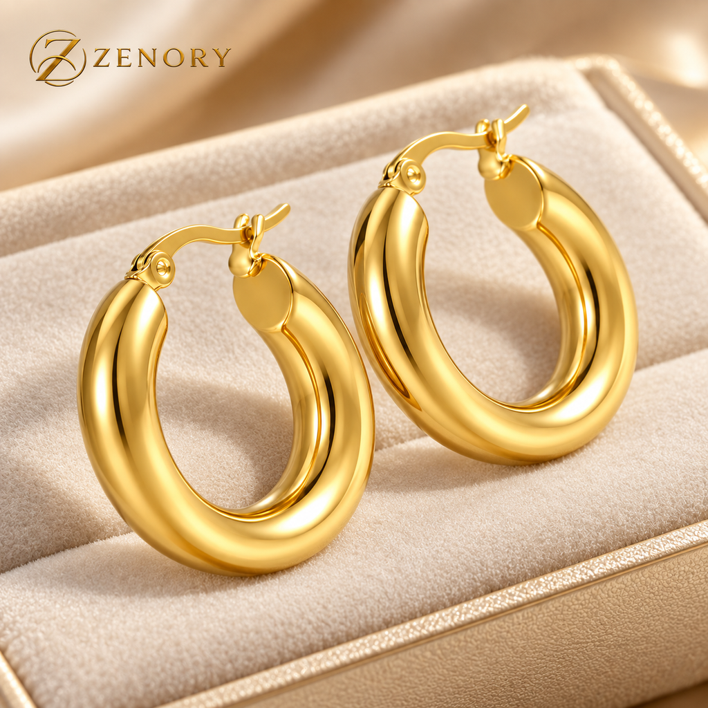 Brinco Argola Zenory Bold – Design Clássico e Elegância Atemporal