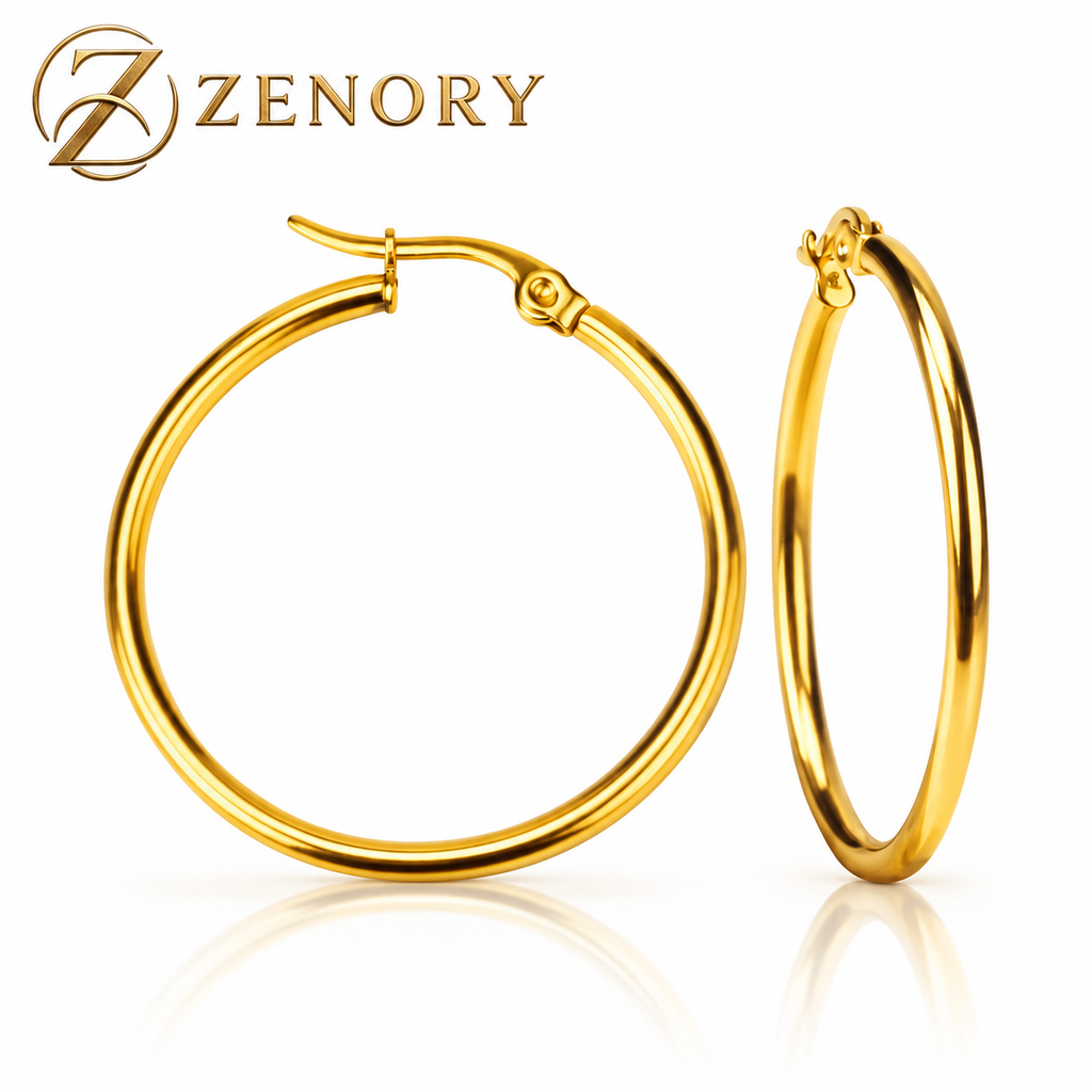 Brinco Argola Zenory Essenza – Elegância Atemporal com Banho PVD 18K