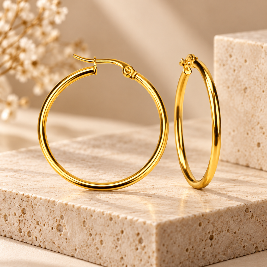 Brinco Argola Zenory Essenza – Elegância Atemporal com Banho PVD 18K