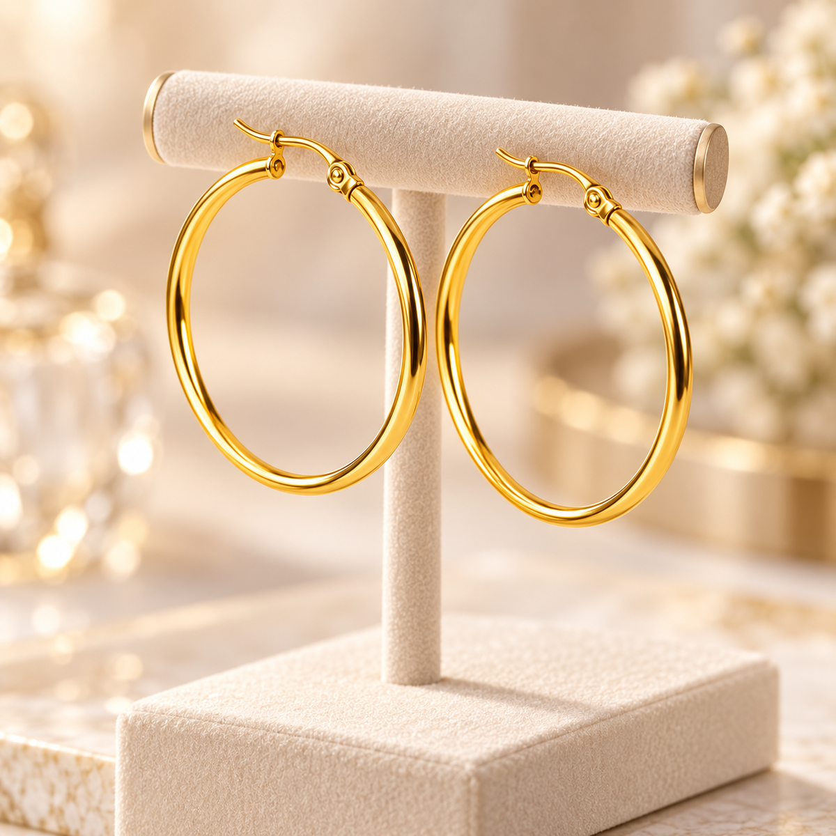 Brinco Argola Zenory Essenza – Elegância Atemporal com Banho PVD 18K