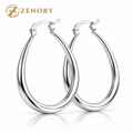 Brincos ZENORY Élégance Circle — Argolas Prateadas 41 mm com Design Minimalista de Luxo