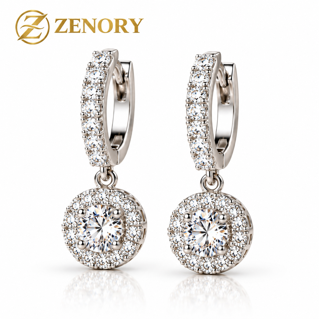 Brinco Argola Feminino ZENORY Éternité com Pingente de Zircônia