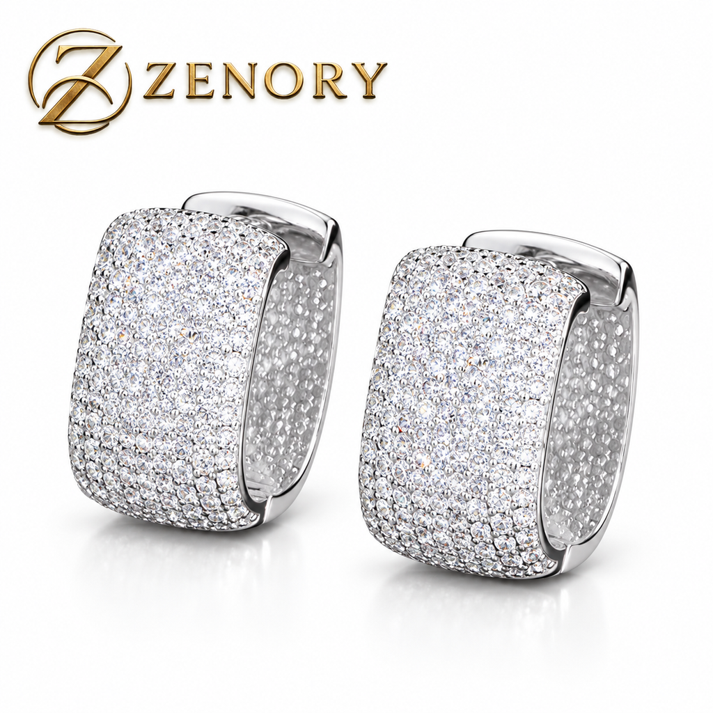 Brinco Argola Éclat Zenory — Cravejado com Zircônias Brilhantes