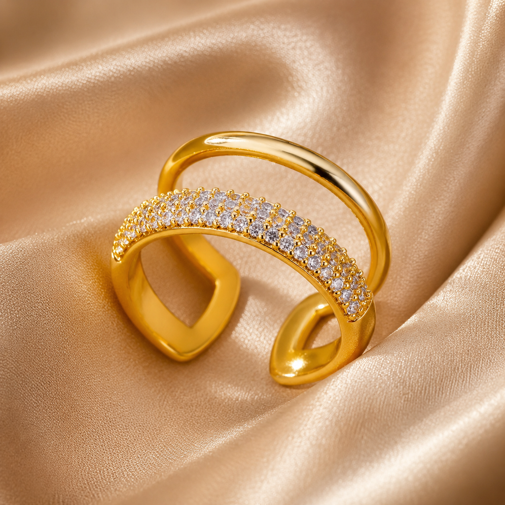 Anel Élora Dourado – Design Escultural Zenory