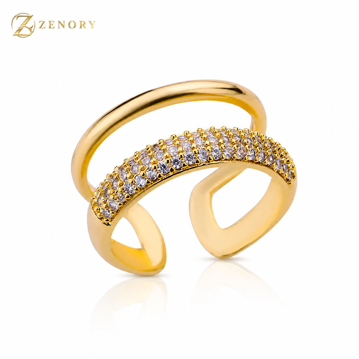 Anel Élora Dourado – Design Escultural Zenory
