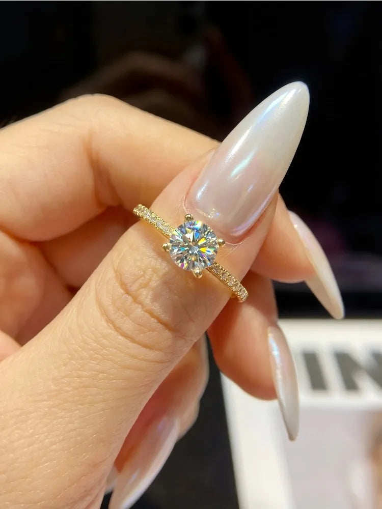 Anel ZENORY Lumière Éternelle Signature — Moissanite 1–2ct em Prata 925