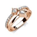 Anel ZENORY Éclat Royale Signature — Rose Gold com Cristais Swarovski