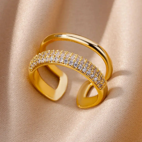 Anel Élora Dourado – Design Escultural Zenory