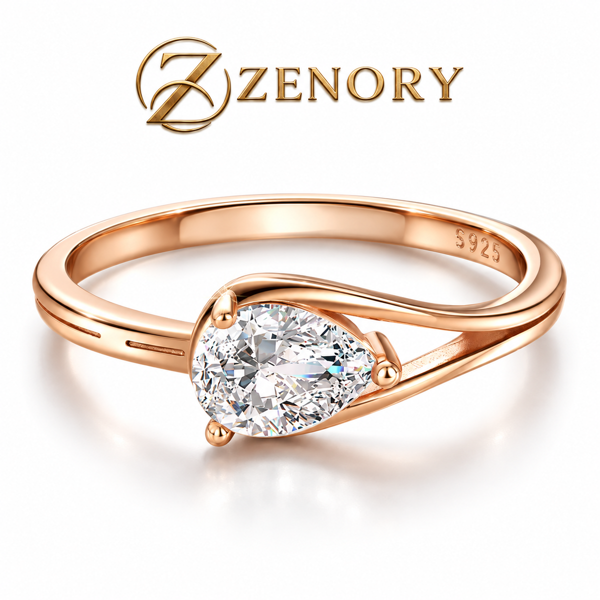 Anel Z9 Éclat Pera – Prata 925 com Moissanita 1CT